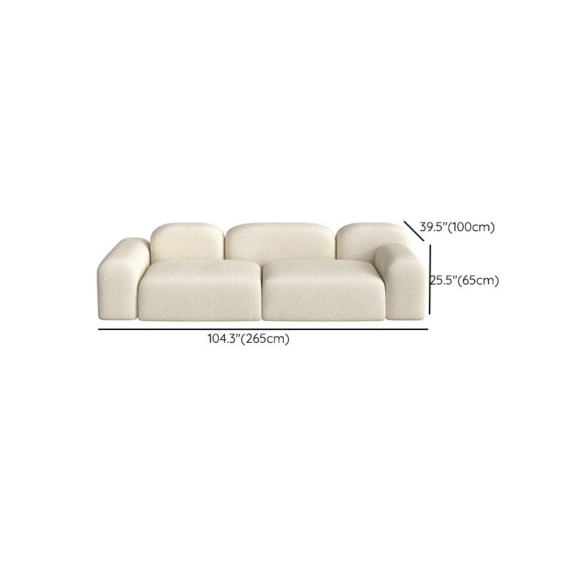 Contemporary Fabric Settee Square Tight Back Arm Sofa Standard Sofa