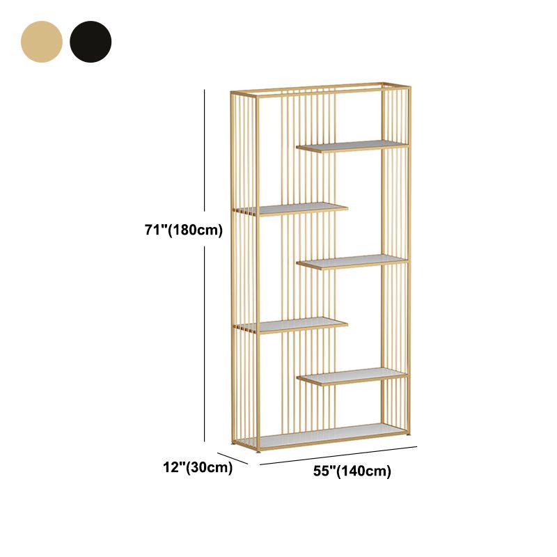 Open Vertical Etagere Bookshelf White Manufactured Wood Shelf Iron Frame Bookshelf Clearhalo 'Bookcases' 'furn' 'furn_bookcases' 'Furniture' 'furniture_bookcases' 'kitchen' 'kitchen_bookcases' 'Living Room Furniture' 'Office Furniture' 1200x1200_52c7d216-cf2f-43f2-a39b-a41f27f40a7a