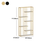 Open Vertical Etagere Bookshelf White Manufactured Wood Shelf Iron Frame Bookshelf Clearhalo 'Bookcases' 'furn' 'furn_bookcases' 'Furniture' 'furniture_bookcases' 'kitchen' 'kitchen_bookcases' 'Living Room Furniture' 'Office Furniture' 1200x1200_52c7d216-cf2f-43f2-a39b-a41f27f40a7a