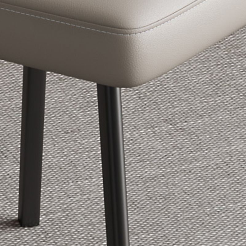 Industrial Style Side Chair Solid Back Metal Dining Room Chair for Kitchen