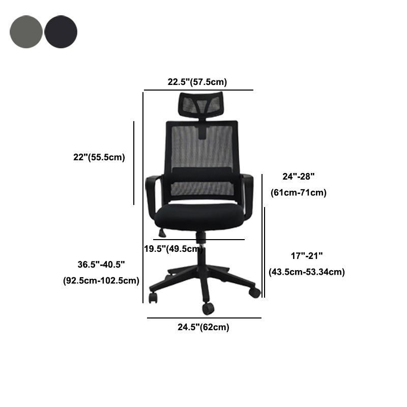 Modern Wheels Office Chair Microfiber Black Task Mid-Back Chair Clearhalo 'furn' 'furn_office_chair' 'Furniture' 'Office Chairs' 'Office Furniture' 'office_chair' 1200x1200_52cd0002-76e8-4b4d-8f80-d4b73557369d