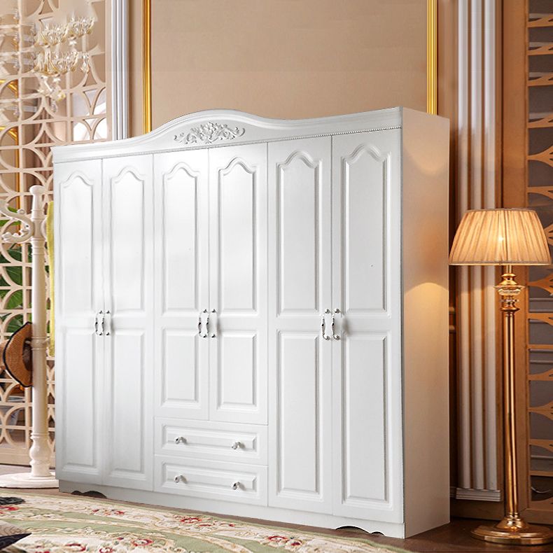 Bedroom Hinged Door Storage Cabinet Manufactured Wood Victorian Cabinet with Drawers