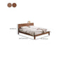 Contemporary Panel Bed in Brown Solid Wood Bed with Rectangular Headboard