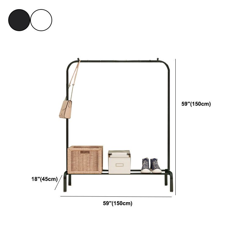 Stable Metallic Coat Hanger Free Standing Coat Rack With Storage Shelving Clearhalo 'Entry & Mudroom Furniture' 'furn' 'furn_hall_tree_coat_racks' 'Furniture' 'Hall Trees & Coat Racks' 'hall_tree_coat_racks' 1200x1200_52cd69b3-9d70-4418-8d95-f10646c93b4c