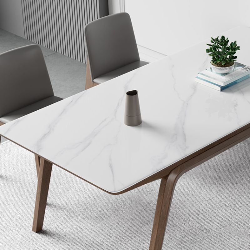 Medieval Modern Sintered Stone Table Rectangle Table with Wooden 4 Legs Clearhalo 'Dining Tables & Seating' 'Dining Tables' 'dining_table' 'furn' 'furn_dining_table' 'Furniture' 'Kitchen & Dining Furniture' 1200x1200_52cde197-ab0a-4b89-8a28-f329fa19392a