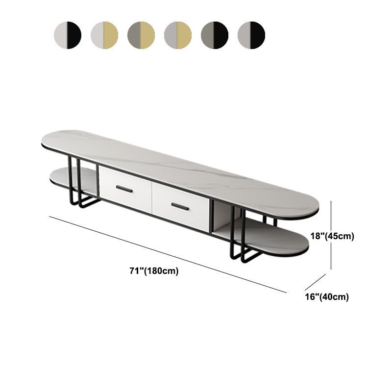 Hedendaagse Slate Top TV Media Console 2 Lades TV Stand Console