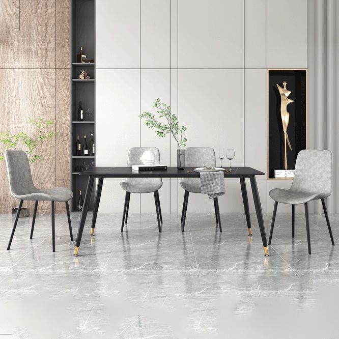 Tavolo da pranzo tradizionale di lusso sinterizzato in pietra rettangolo 4 gambe tavolo per casa