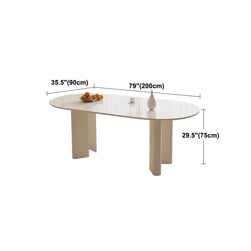 Oval Dining Table Contemporary Dinner Table for Home Kitchen