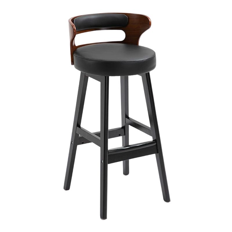 Industrial Style Low Back Bar-stool Wooden Bar Stool with Wooden Legs Clearhalo 'Bar Furniture' 'Bar Stools' 'bar_stools' 'Furniture' 'furniture_bar_stools' 'Kitchen & Dining Furniture' 1200x1200_52d1b4cf-8c46-4fe8-a2c6-713f486e8c26