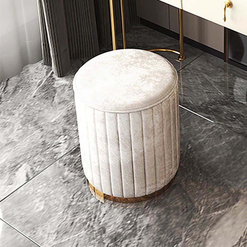 Glam Style White Dresser with Drawers and Stool Set for Bedroom