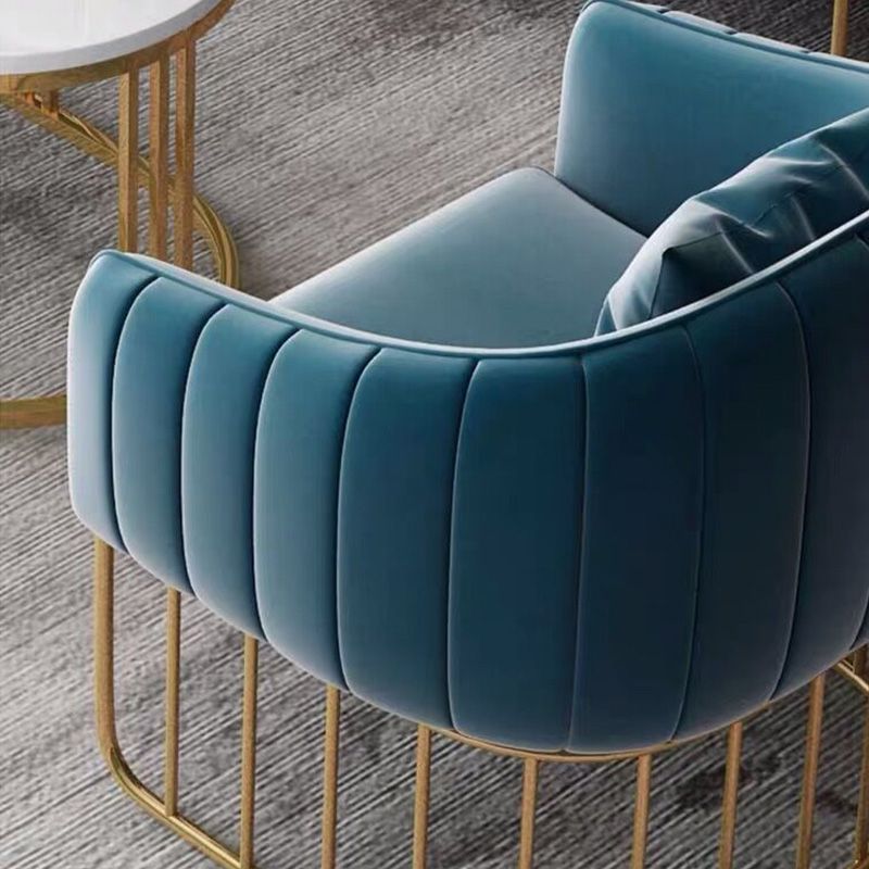 Scandinavian Solid Color Velvet Sofa 25.59" Wide Sloped Arm Sofa