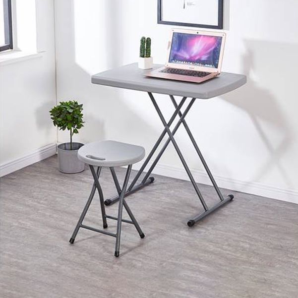 Scrivania contemporanea rettangolare in plastica per scrivania regolabile pieghevole, 29,9 "l x 19,7" w