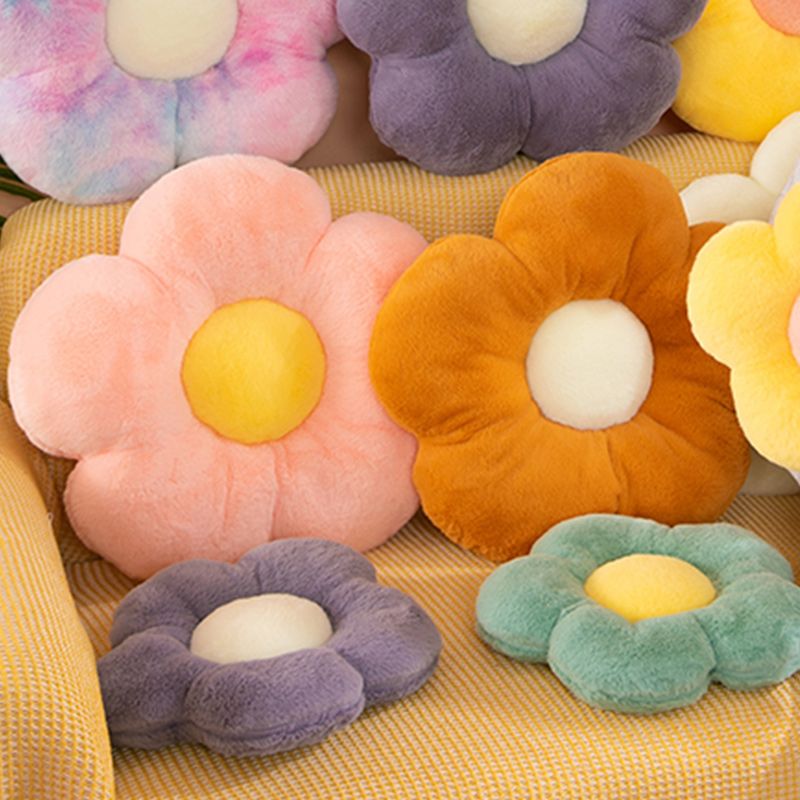 Contemporary Pouf Ottoman Velvet Upholstered Tear Resistant Flower Shape Ottoman Clearhalo 'furn' 'furn_ottomans_poufs' 'Furniture' 'Living Room Furniture' 'Ottomans & Poufs' 'ottomans_poufs' 1200x1200_52d4ef20-8cf5-4638-aaa4-e457bd8fd6f2