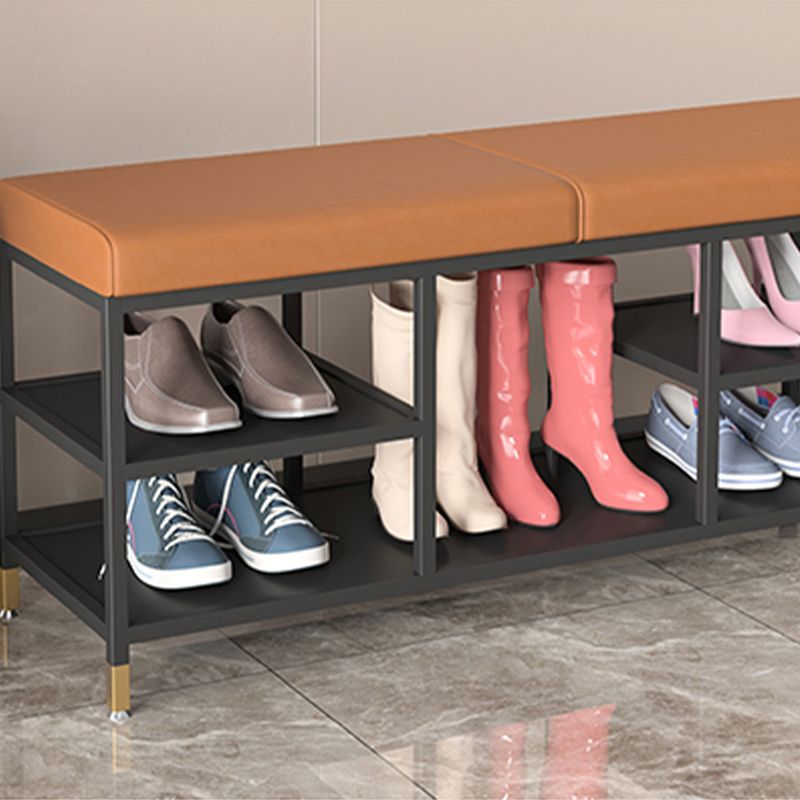 Modern Entryway Bench Cushioned Metal Seating Bench , 12.5 inch Width Clearhalo 'Benches' 'Chairs & Seating' 'furn' 'furn_benches' 'Furniture' 'Living Room Furniture' 1200x1200_52d65461-d3c9-465a-a510-302c72bde74e