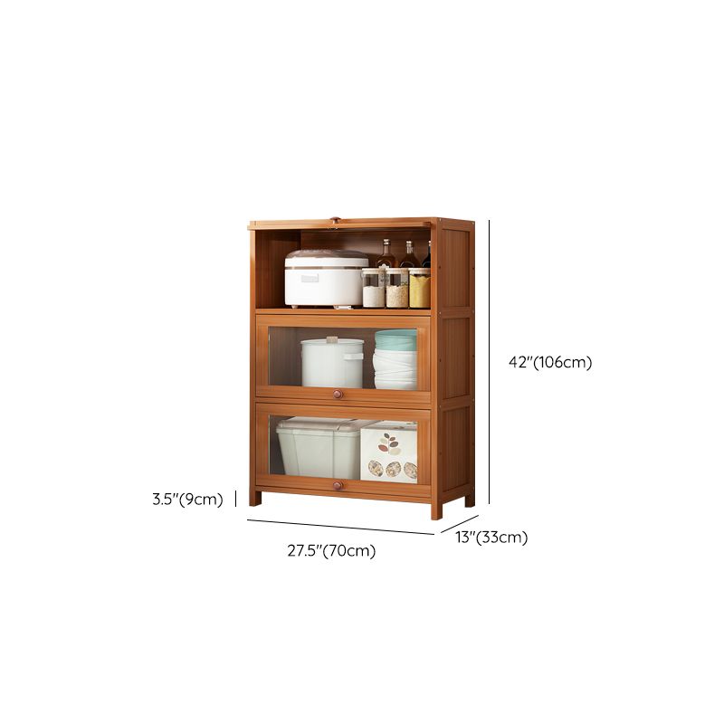Brown Bamboo Kitchen Server Modern Dining Server for Living Room Clearhalo 'buffet_sideboard' 'Buffets & Sideboards' 'furn' 'furn_buffet_sideboard' 'Furniture' 'Kitchen & Dining Furniture' 1200x1200_52d77bf7-0d82-421b-9dd0-6844b01dbe22