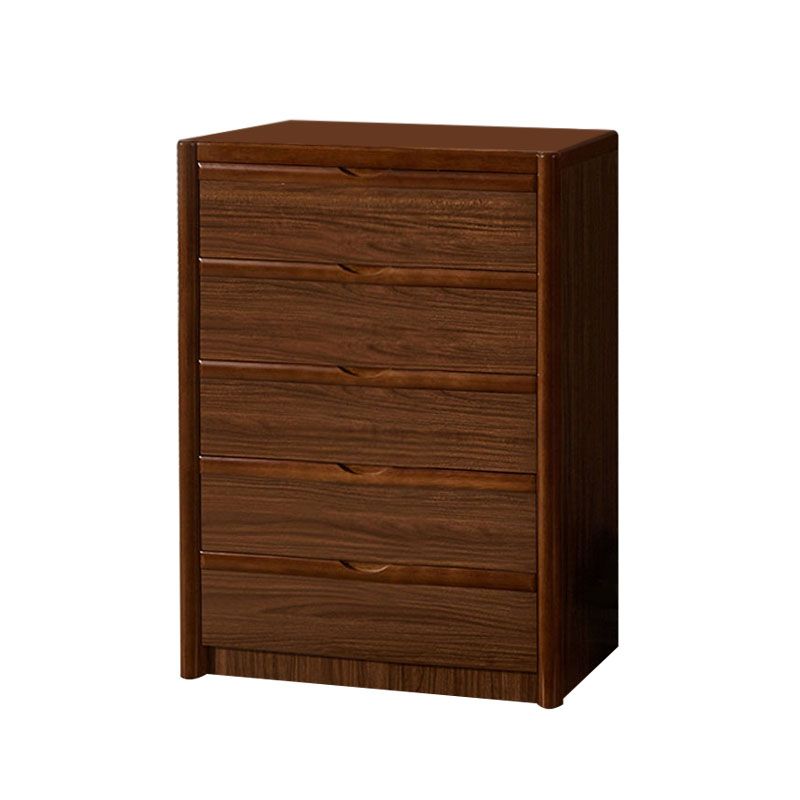 Casseggiatore di stoccaggio marrone in stile tradizionale in legno in legno massiccio con cassetti