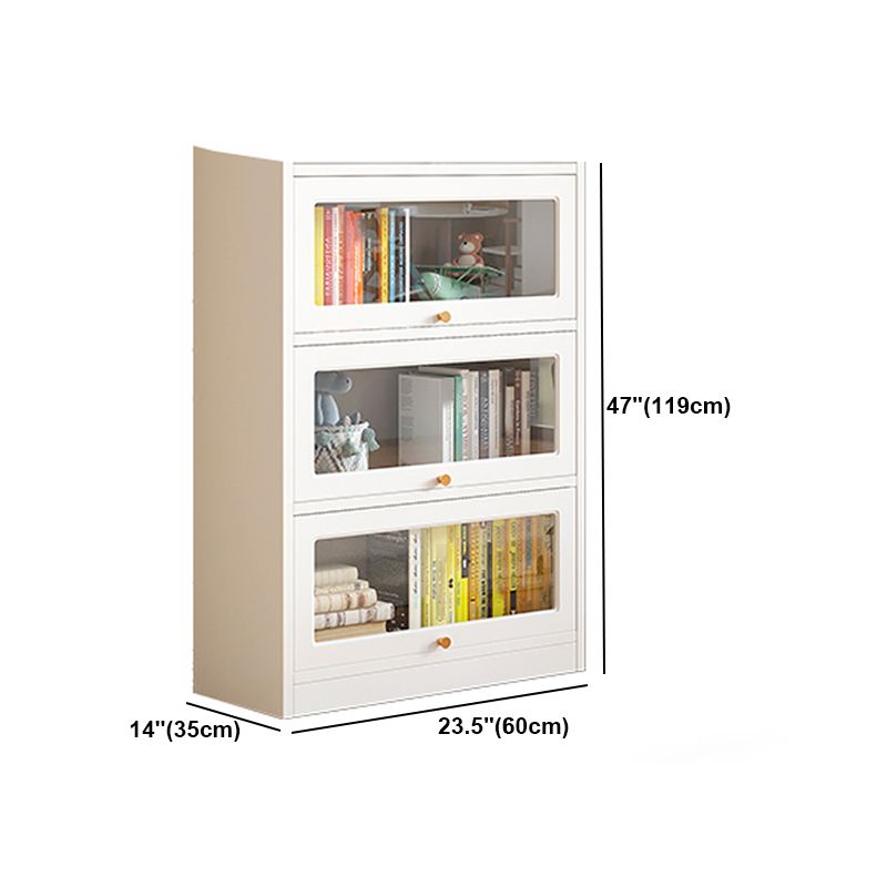 White Bookshelf Contemporary Style Bookcase with Door for Home Office Clearhalo 'Bookcases' 'furn' 'furn_bookcases' 'Furniture' 'furniture_bookcases' 'kitchen' 'kitchen_bookcases' 'Living Room Furniture' 'Office Furniture' 1200x1200_52d822e7-8d7a-40b8-b4aa-db2184cefc4f
