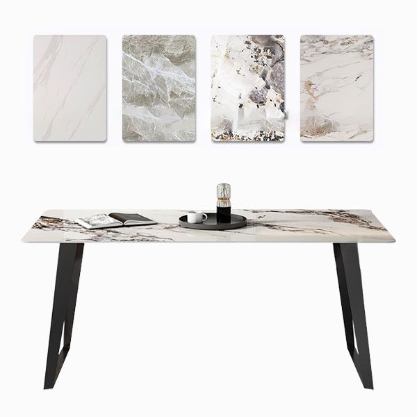 Modern 1/4/5/7 Pieces Dinette Set with Sintered Stone Top Rectangle Dining Table Set Clearhalo 'Dining Room Sets' 'Dining Tables & Seating' 'dining_room_set' 'furn' 'furn_dining_room_set' 'Furniture' 'furniture_dining_room_set' 'Kitchen & Dining Furniture' 1200x1200_52d8952b-7a65-4309-927b-a38bad947ba9