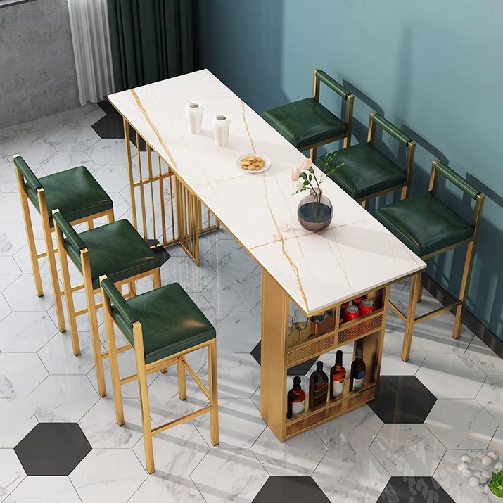 Juego de mesa y taburete rectangular, juego de comedor de pub moderno de 1/7 piezas