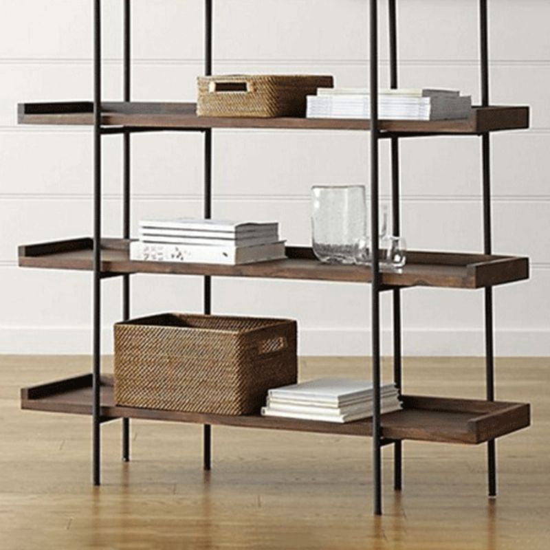 Etagere Open Back Bookshelf Wooden Industrial Bookcase with Shelves Clearhalo 'Bookcases' 'furn' 'furn_bookcases' 'Furniture' 'Office Furniture' 1200x1200_52da18e5-07aa-4c8c-9544-4ad0ca89a085
