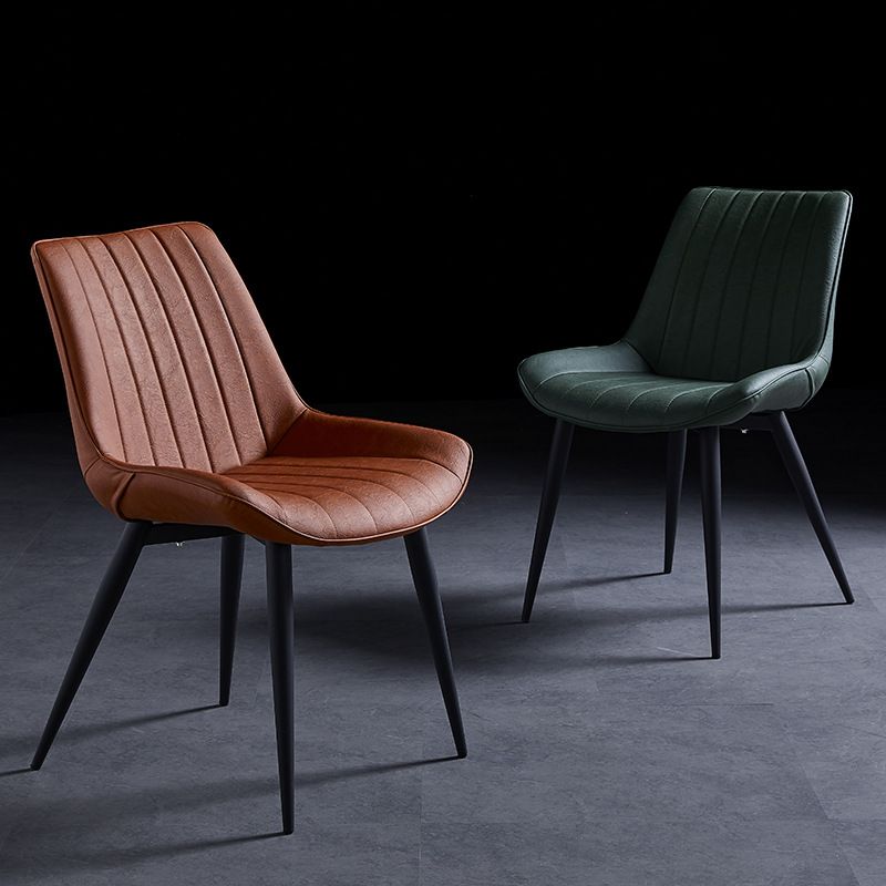 Scandinavian Leather Restaurant Side Chair Matte Finish Parsons Dining Chair Clearhalo ' kitchen&dining_furn' 'Dining Chairs' 'Dining Tables & Seating' 'dining_chair' 'furn' 'furn_dining_chair' 'Furniture' 'furniture_dining_chair' 'Kitchen & Dining Furniture' 'kitchen' 1200x1200_52da67a2-4a4e-4b44-a8d9-7d4a9c23b57b