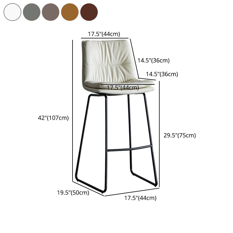Nordic Indoor Simple Barstool Low Back Iron Tall Stool with Leather Seat Clearhalo 'Bar Furniture' 'Bar Stools' 'bar_stools' 'furn' 'furn_bar_stools' 'furniture_bar_stools' 'Kitchen & Dining Furniture' 'kitchen&dining_furn' 'kitchen' 'kitchen_furn' Furniture' 1200x1200_52daec6e-9ad7-49ba-b05c-d858d58b5b8e