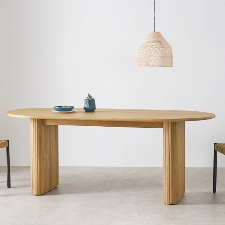 Minimalist Solid Wood Khaki Dining Table Oval Shape Standard Dining Table for Kitchen Clearhalo ' dining_table' 'Dining Tables & Seating' 'Dining Tables' 'furn' 'furn_dining_table' 'Furniture' 'furniture_dining_table' 'Kitchen & Dining Furniture' 'kitchen&dining_furn' 'kitchen' 'kitchen_dining_table' 1200x1200_52dc965b-b690-44a7-8298-7ee8af543e35