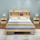 Nordic Solid Wood Bookcase Included Bed Frame Upholstered 2-Drawer Bed Frame