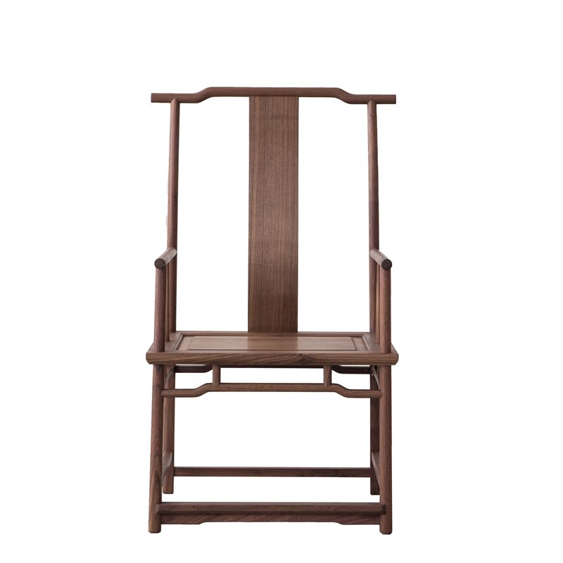 Silla de comedor de madera sólida silla de comedor de espalda tradicional con cojín