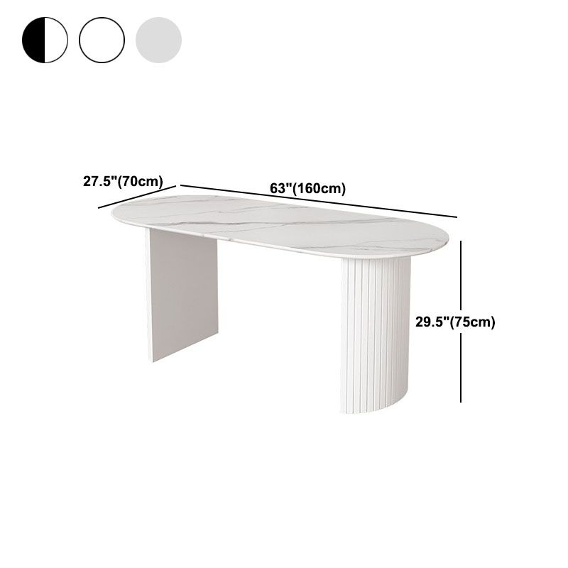 Tavolo da pranzo in stile contemporaneo in pietra doppia pianea del piedistallo