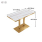Industrial White Table for Restaurant Dining Table with Metal Base in Gold Clearhalo ' dining_table' 'Dining Tables & Seating' 'Dining Tables' 'furn' 'furn_dining_table' 'Furniture' 'furniture_dining_table' 'Kitchen & Dining Furniture' 'kitchen&dining_furn' 'kitchen' 'kitchen_dining_table' 1200x1200_52dea6d8-327b-46ec-9a33-3b3cf7516ca8