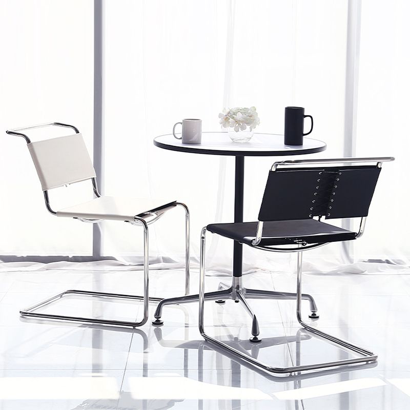 Contemporary Style Open Back Leather Armless Dining Side Chair for Home Clearhalo 'Dining Chairs' 'Dining Tables & Seating' 'dining_chair' 'furn' 'furn_dining_chair' 'Furniture' 'Kitchen & Dining Furniture' 1200x1200_52df6cba-debc-4cc8-a79a-2186a9b67d46