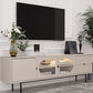 Console TV contemporaine en bois avec rangement fermé, support multimédia TV pour salon