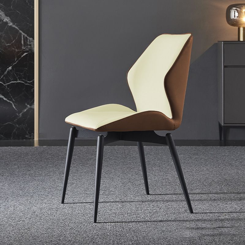 Heimspeisesaal Stuhl Faux Leder Side Wingback Armless Stuhl