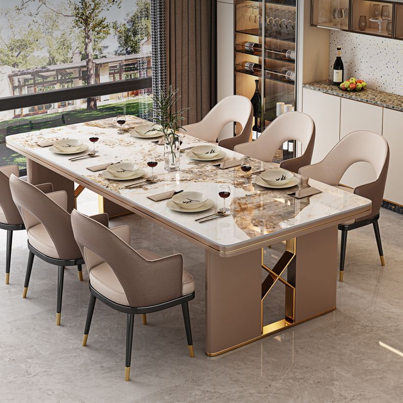 Luxury Sintered Stone Top Dining Table in White Rectangle Table with Double Pedestal Clearhalo ' dining_table' 'Dining Tables & Seating' 'Dining Tables' 'furn' 'furn_dining_table' 'Furniture' 'furniture_dining_table' 'Kitchen & Dining Furniture' 'kitchen&dining_furn' 'kitchen' 'kitchen_dining_table' 1200x1200_52e262ad-0841-468b-b7e5-f1d8e13b470a