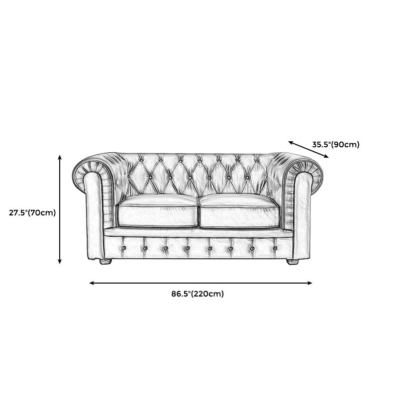28 " High Modern Faux Leather Rolled Arm Chesterfield Sofa Mid Century Modern Sofa Clearhalo 'furn' 'furn_sofas' 'Furniture' 'furniture_sofas' 'kitchen' 'kitchen_sofas' 'Living Room Furniture' 'Sofa' 'sofas' 1200x1200_52e2a849-a00e-4786-a7ff-fe8a34fe8520