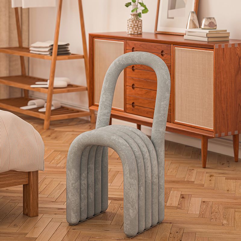 Modern Style Side Chair Velvet Open Back Armless Dining Chair for Home Clearhalo 'Dining Chairs' 'Dining Tables & Seating' 'dining_chair' 'furn' 'furn_dining_chair' 'Furniture' 'Kitchen & Dining Furniture' 1200x1200_52e46acf-25c8-4867-98b5-2912f05927a1