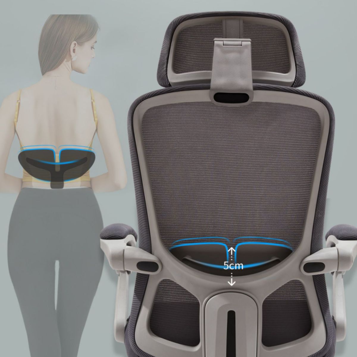 Chaise de bureau moderne Mécanisme d'inclinaison sans chaise de bureau ergonomique pénible avec roues