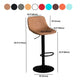 Contemporary Metal Barstool Faux Leather Footrest Stool Adjustable in Matte Finish Clearhalo 'Bar Furniture' 'Bar Stools' 'bar_stools' 'furn' 'furn_bar_stools' 'Furniture' 'Kitchen & Dining Furniture' 1200x1200_52e98523-cce3-4fa3-bee6-feaa0a44a935