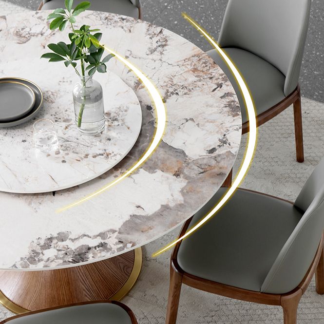 Modern Sintered Stone Dining Table Round Table with Wooden Pedestal for Restaurant Clearhalo ' dining_table' 'Dining Tables & Seating' 'Dining Tables' 'furn' 'furn_dining_table' 'Furniture' 'furniture_dining_table' 'Kitchen & Dining Furniture' 'kitchen&dining_furn' 'kitchen' 'kitchen_dining_table' 1200x1200_52eaa267-403a-4a05-82f2-13c5681e7426