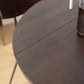 Round Solid Wood Dining Table Brown 4 Legs Dining Table with Metal Base