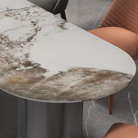 Sintered Stone Dining Table Traditional Luxury Double Pedestal Table for Kitchen Clearhalo 'Dining Tables & Seating' 'Dining Tables' 'dining_table' 'furn' 'furn_dining_table' 'Furniture' 'furniture_dining_table' 'Kitchen & Dining Furniture' 'kitchen' 'kitchen_dining_table' 1200x1200_52eb47c4-da7d-4980-9eda-3f989a40181d