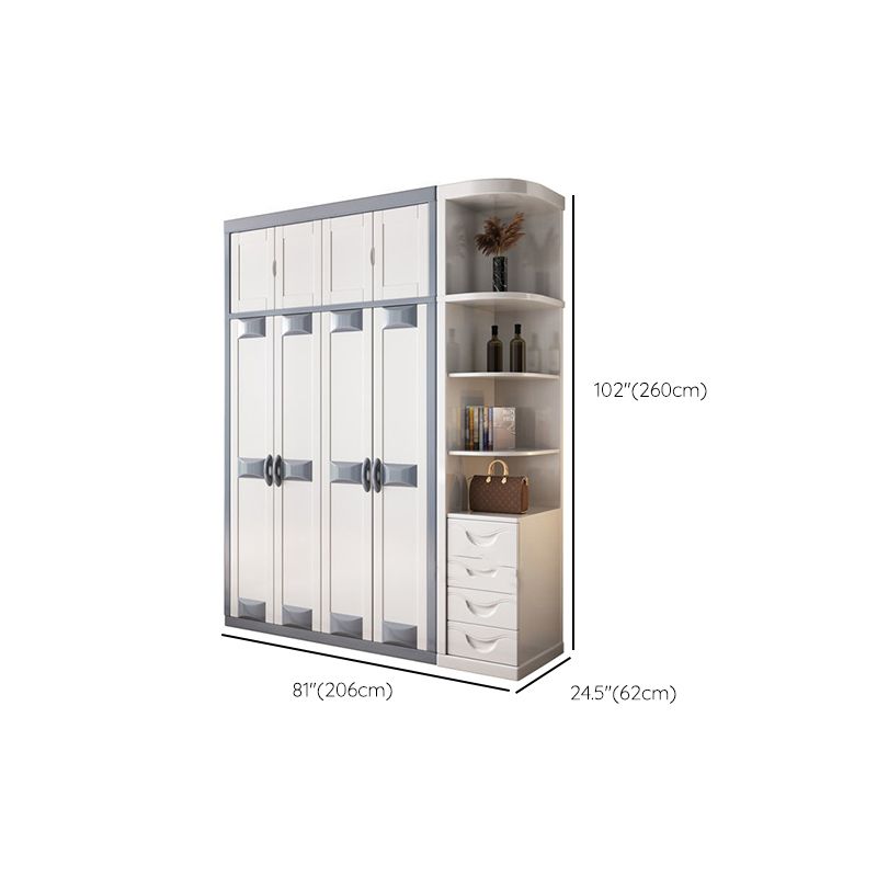 Rubberwood Wardrobe Closet Contemporary Hinged Wardrobe Cabinet
