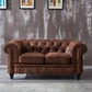 Chesterfield dunkelbraunes Sofa Apartment Tuxedo Arm liebt echtes Ledersofa
