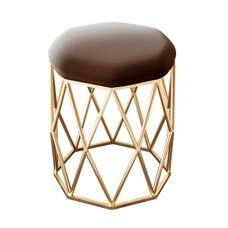 Glamoktomane Samt tränenresistent Feste Farbe Runde Ottomane mit Metallbeinen