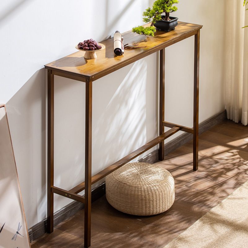 Solid Wood Bar Table Brown Trestle Base Dining Table for Kitchen Living Room Clearhalo 'Bar Furniture' 'Bar Tables' 'bar_tables' 'furn' 'furn_bar_tables' 'Furniture' 'Kitchen & Dining Furniture' 1200x1200_52f0b2ce-867e-4da9-9014-b4c7fa44c89c