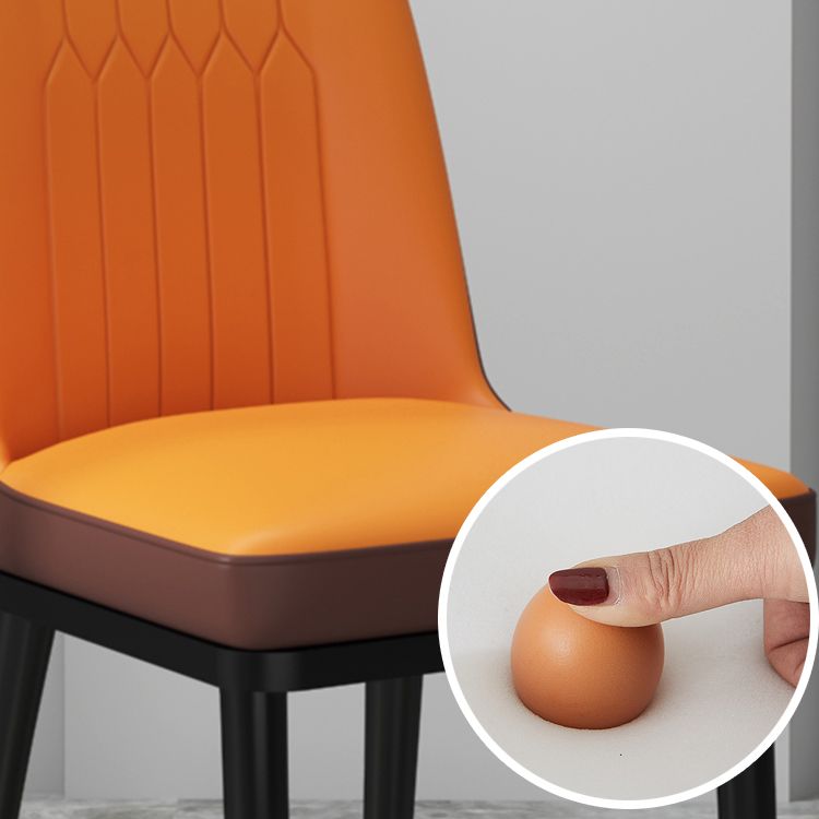 Scandinavian Style Metal Dining Chair Armless Parsons Dining Chair for Home Clearhalo ' kitchen&dining_furn' 'Dining Chairs' 'Dining Tables & Seating' 'dining_chair' 'furn' 'furn_dining_chair' 'Furniture' 'furniture_dining_chair' 'Kitchen & Dining Furniture' 'kitchen' 1200x1200_52f24de0-539f-4578-8ded-c9f4480dfa25