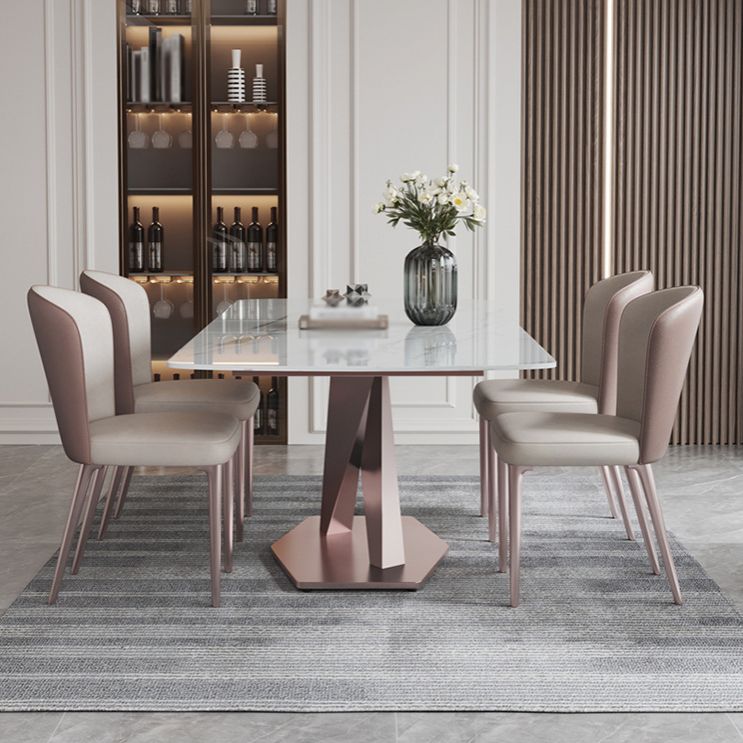 Modern Rectangle Sintered Stone Dining Table Set 1/4/5/6/7 Pieces Dining Set for Home Use Clearhalo 'Dining Room Sets' 'Dining Tables & Seating' 'dining_room_set' 'furn' 'furn_dining_room_set' 'Furniture' 'furniture_dining_room_set' 'Kitchen & Dining Furniture' 1200x1200_52f39567-ab89-459e-97a2-99efb4267290