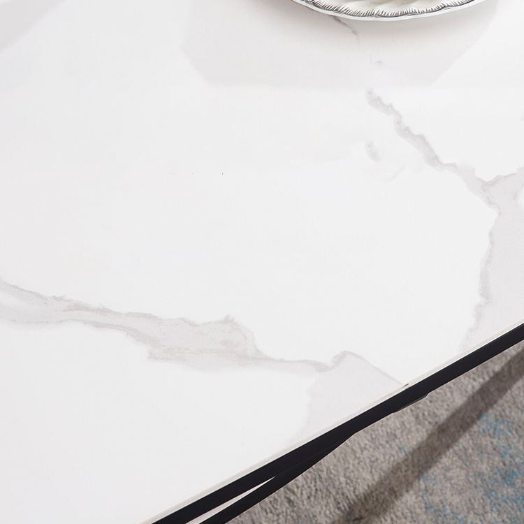 Modern Style Sintered Stone Dining Table White Round Drop-Leaf Table with 4 Legs Clearhalo ' dining_table' 'Dining Tables & Seating' 'Dining Tables' 'furn' 'furn_dining_table' 'Furniture' 'furniture_dining_table' 'Kitchen & Dining Furniture' 'kitchen&dining_furn' 'kitchen' 'kitchen_dining_table' 1200x1200_52f43699-abd3-4891-9a46-7f85d5f68020