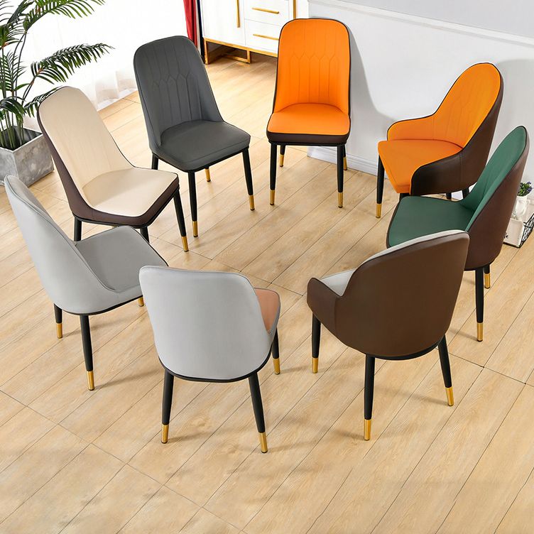 Scandinavian Metal Chairs Set Kitchen Solid Back Dining Side Chair (Set of 4) Clearhalo ' kitchen&dining_furn' 'Dining Chairs' 'Dining Tables & Seating' 'dining_chair' 'furn' 'furn_dining_chair' 'Furniture' 'furniture_dining_chair' 'Kitchen & Dining Furniture' 'kitchen' 1200x1200_52f45cb4-14f0-41ec-8ec5-41df3c71c0d6